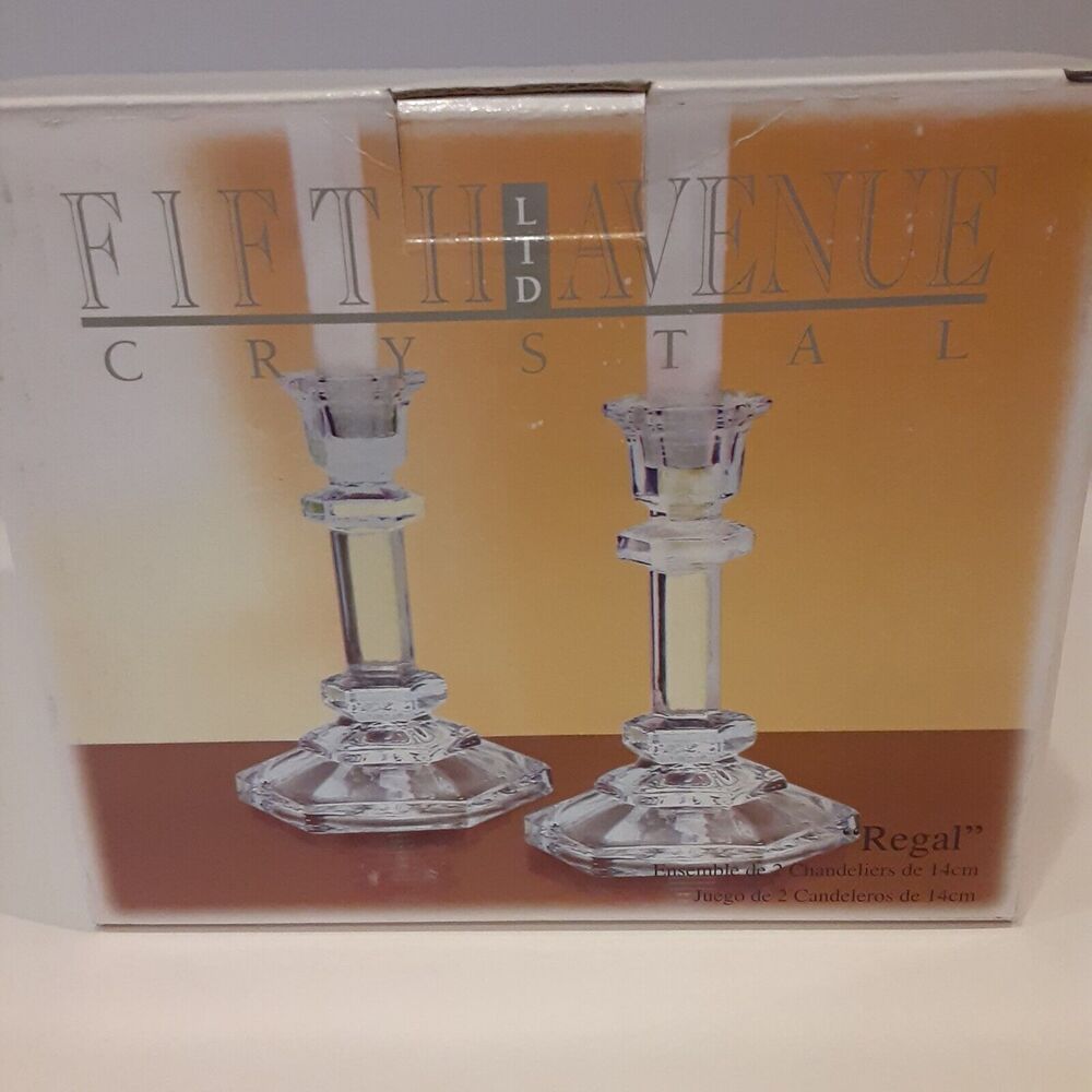 Fifth Avenue Crystal"Regal" Candlesticks 5.5" Versatile Timeless